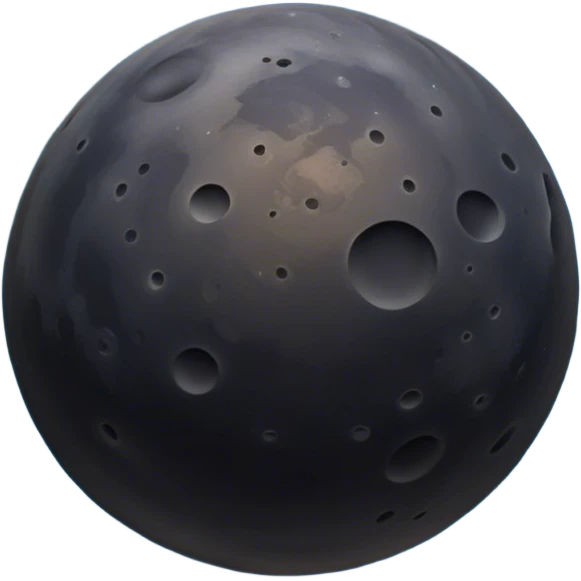Cinematic Realistic black abstract planet in space emoji