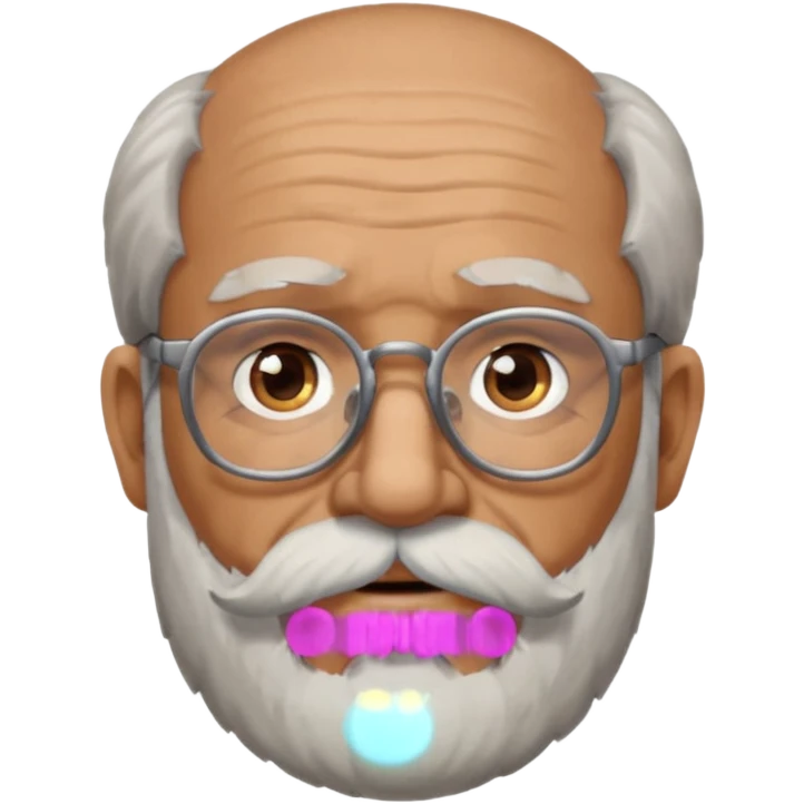 old man with big, scruffy beard wearing glasses emoji