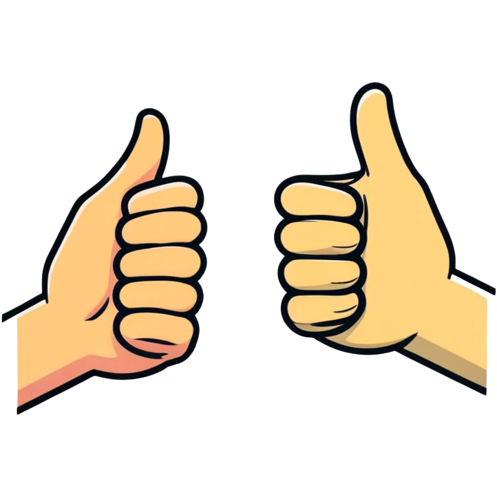 Girl with one hand giving thumbs up and the other hand giving thumbs down, showing mixed feelings emoji