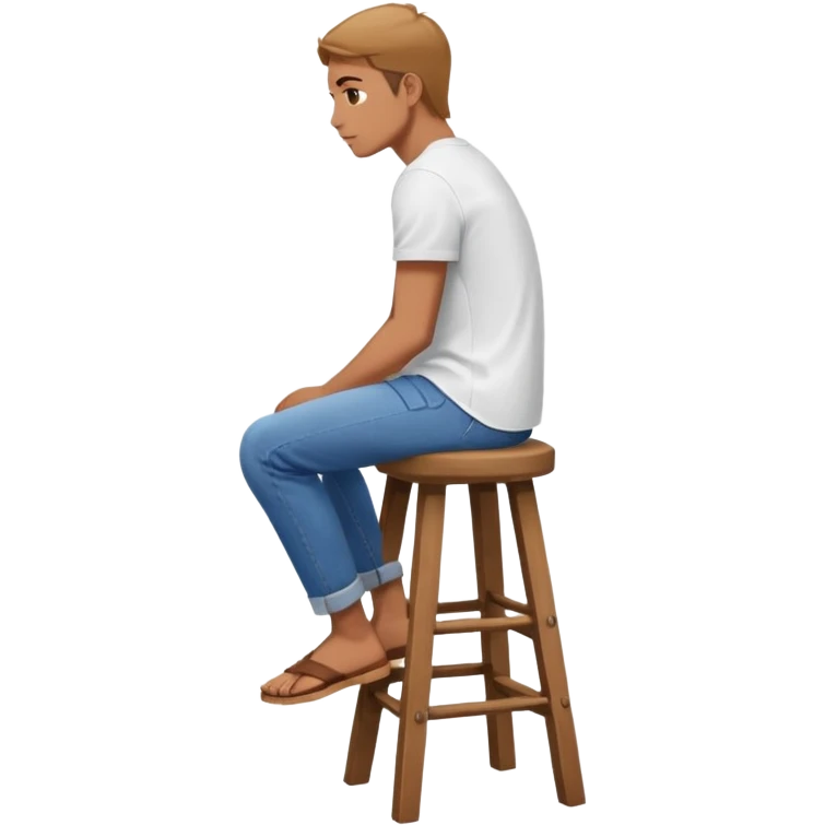 a person sitting on  stool with straight back turn. emoji