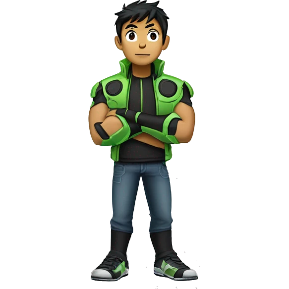 Omnitrix asain, arms folded side looking, standing emoji