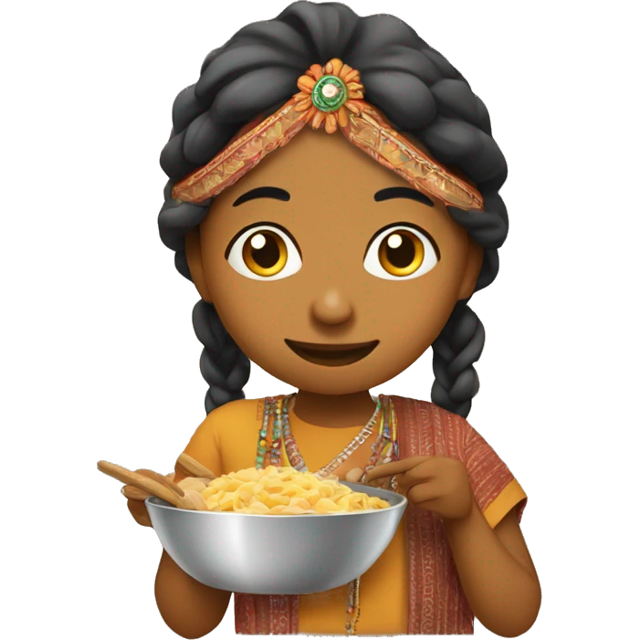 Indienne en train de manger emoji