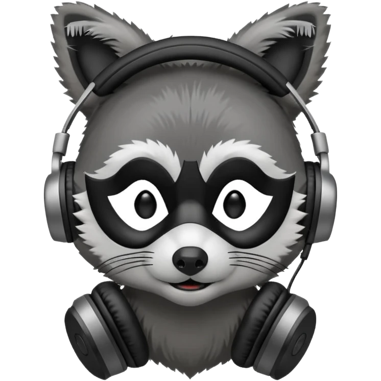 racoon with headphones  emoji