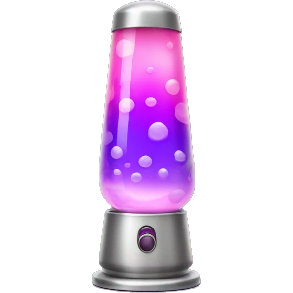 pink and purple lava lamp with silver base emoji