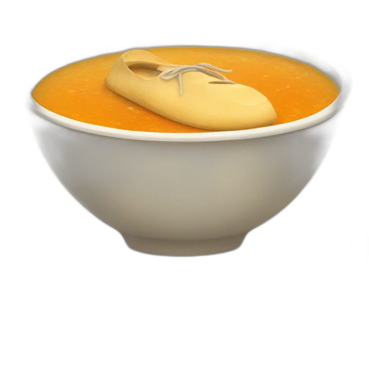 Shoe in a bowl of soup emoji