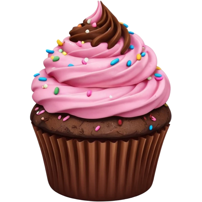 Cupcake with pink icing emoji