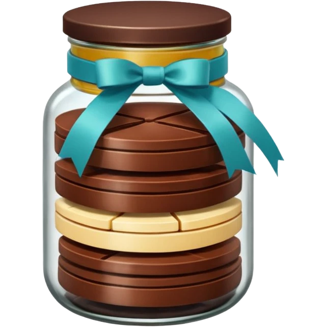chocolate sliced Retro Ribbon Jar emoji