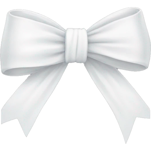 Cute girly white bow with laces  not thick bow thin laces and strings long strings wrapped and in the air emoji