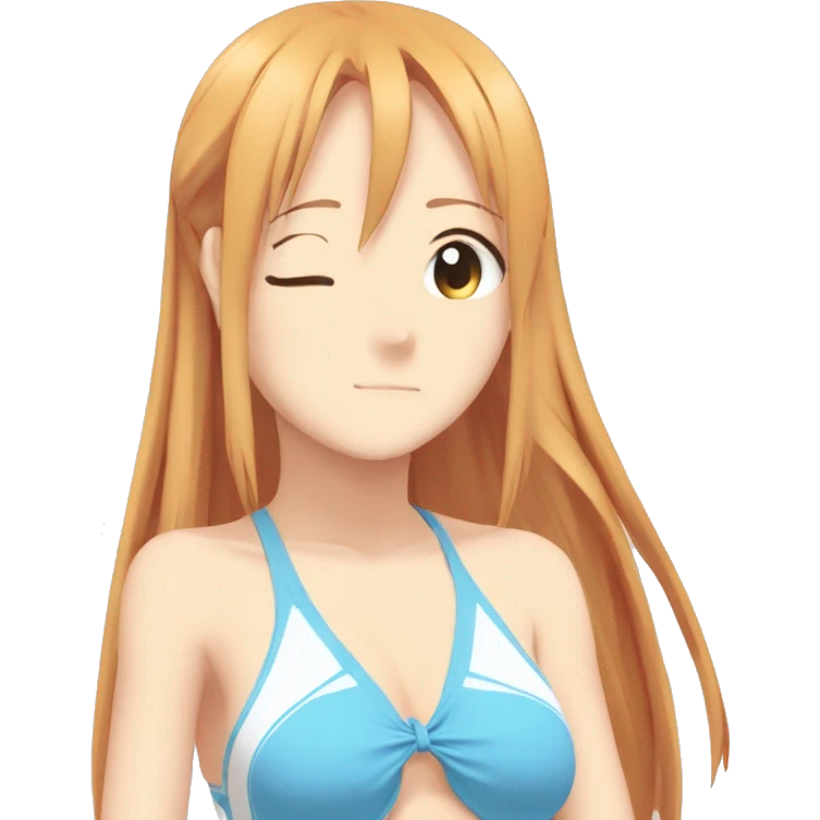 sleeping full body Asuna anime sword art online one piece swim suit emoji