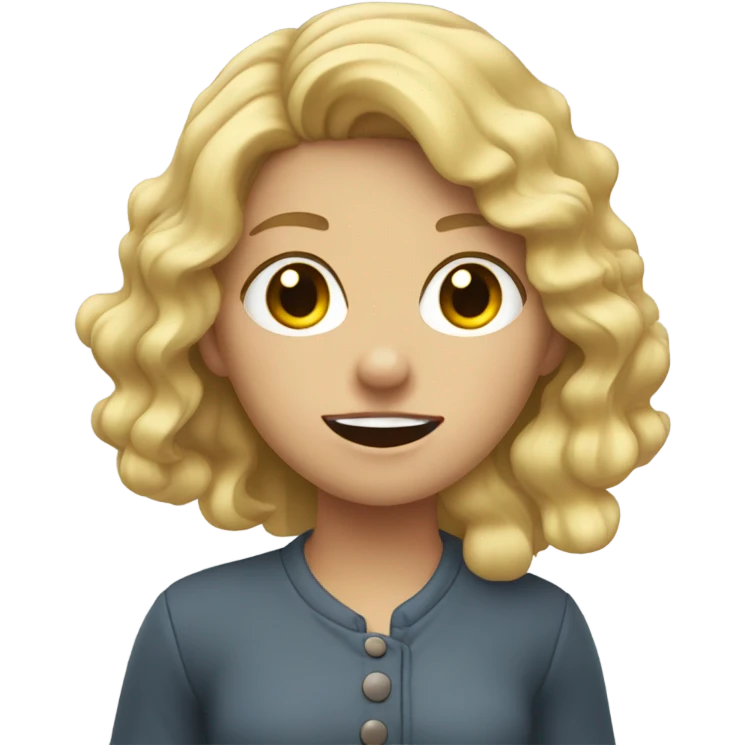 Girl with wavy blonde hair, slapping her face emoji