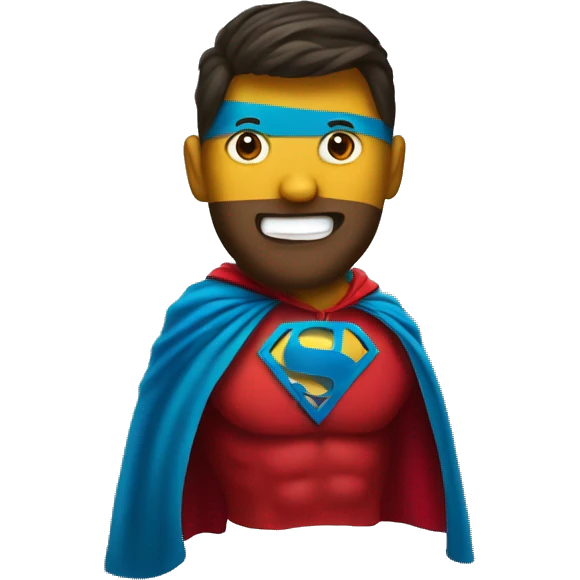 javascript with a super hero cape emoji