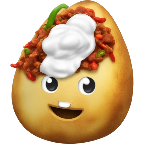 baked potato with chili emoji