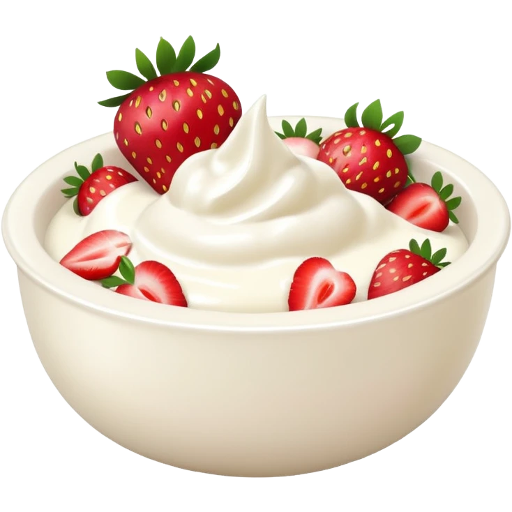 yoghurt bowl with strawberries  emoji