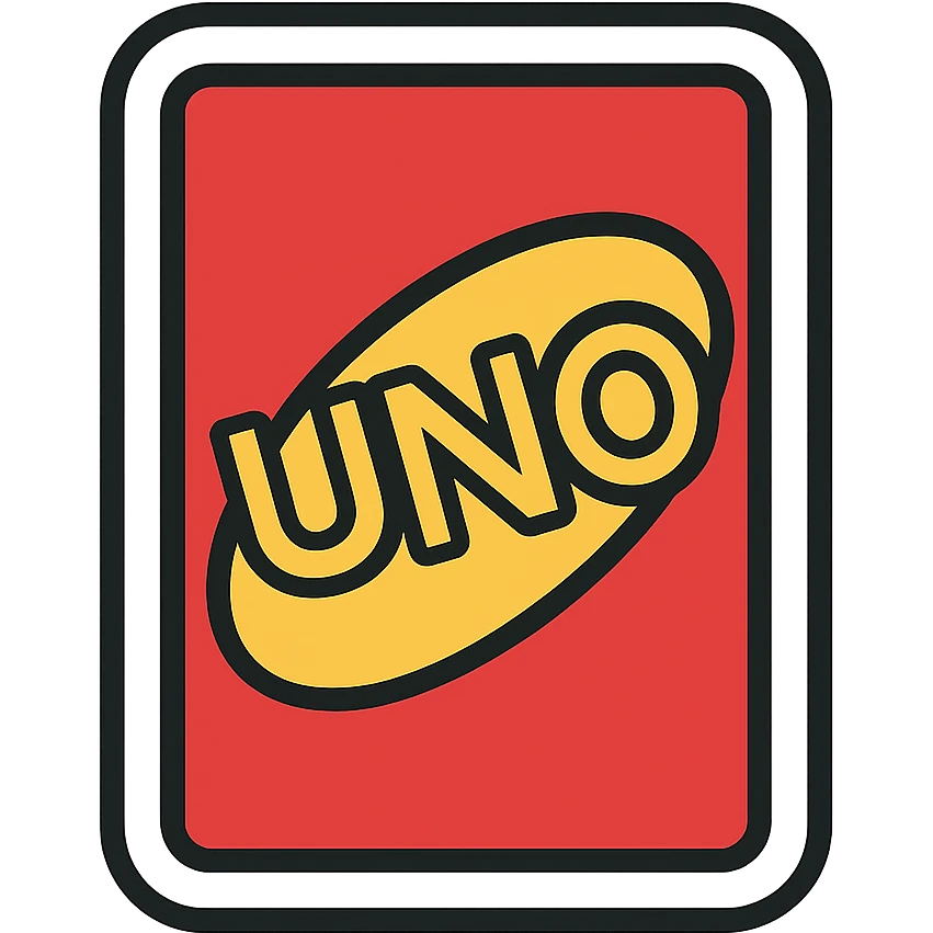 modern icon style Uno card, simple and bold, clear card shape, vibrant colors, minimal details emoji