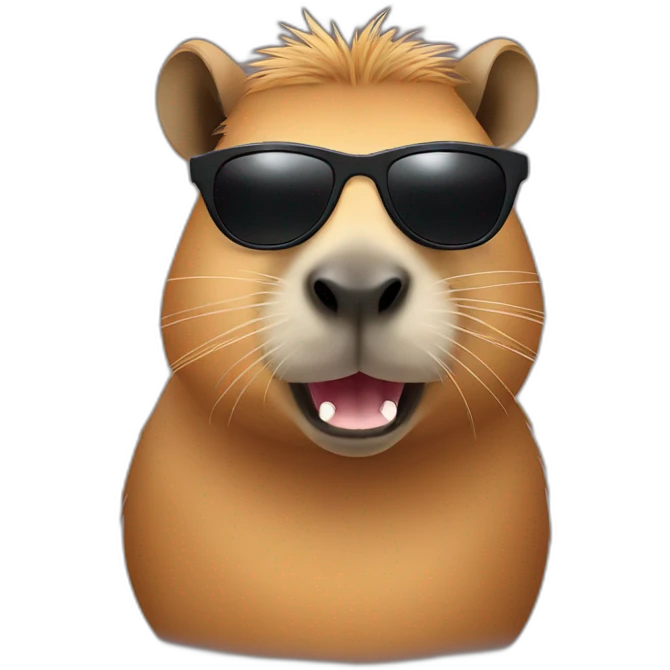 Capybara with black sun glasses emoji