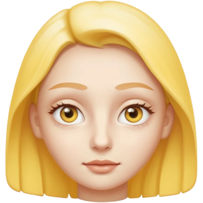 Create a high-quality iPhone-style emoji of a white person's face, with yellow eye cream clearly applied under both eyes, realistic shading and smooth gradient colors, cute rounded 3D cartoon style, subtle and natural facial expression, simple white background, high-resolution.
 emoji