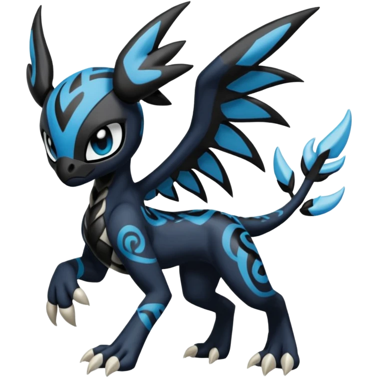 Meloetta-Venom-Stitch-Zekrom-fusion, full body, tribal markings  emoji