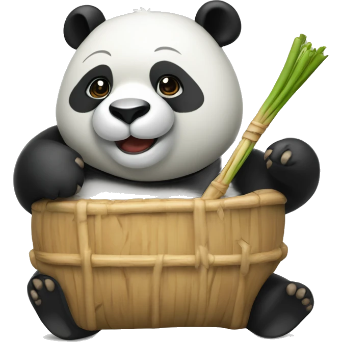 Oso panda con un zumo emoji