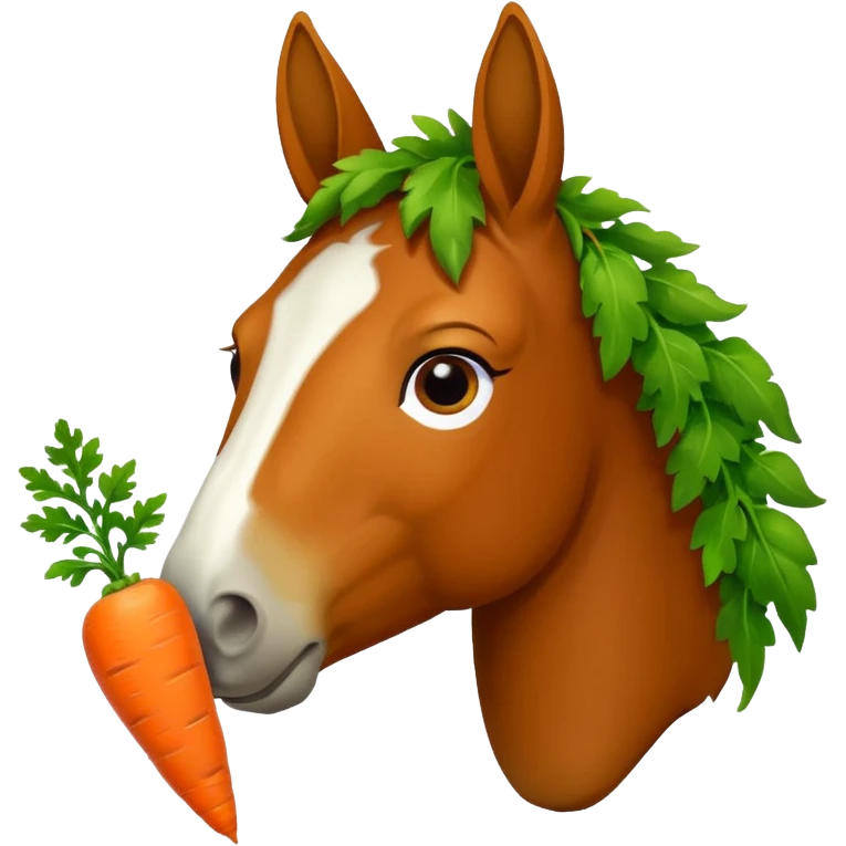 Horse eating carrot emoji