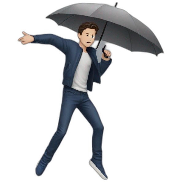 tom holland dancing with an umbrella emoji