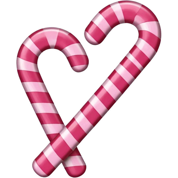 Red and pink candy cane emoji