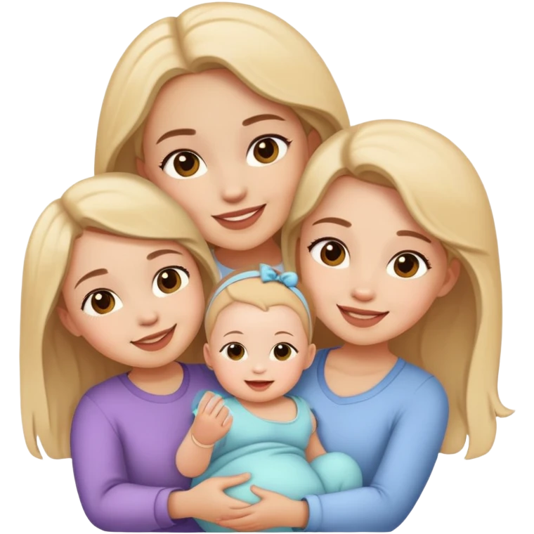two girls and one baby emoji