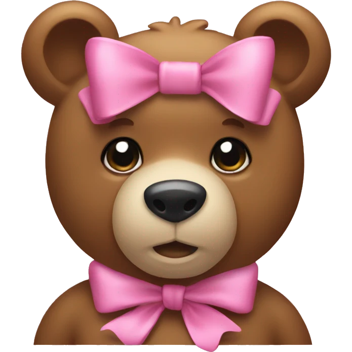 Bear pink bow  emoji