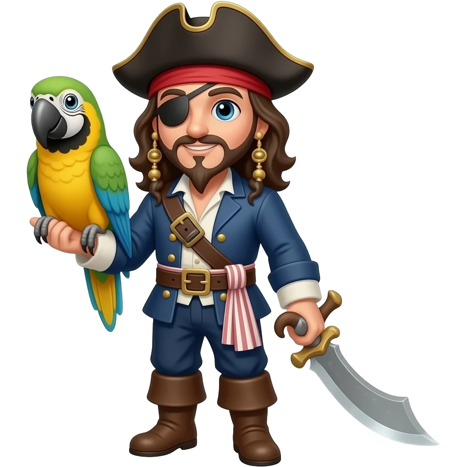 pirate and parrot emoji
