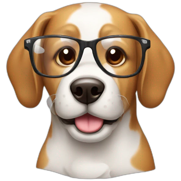 dog with glass emoji