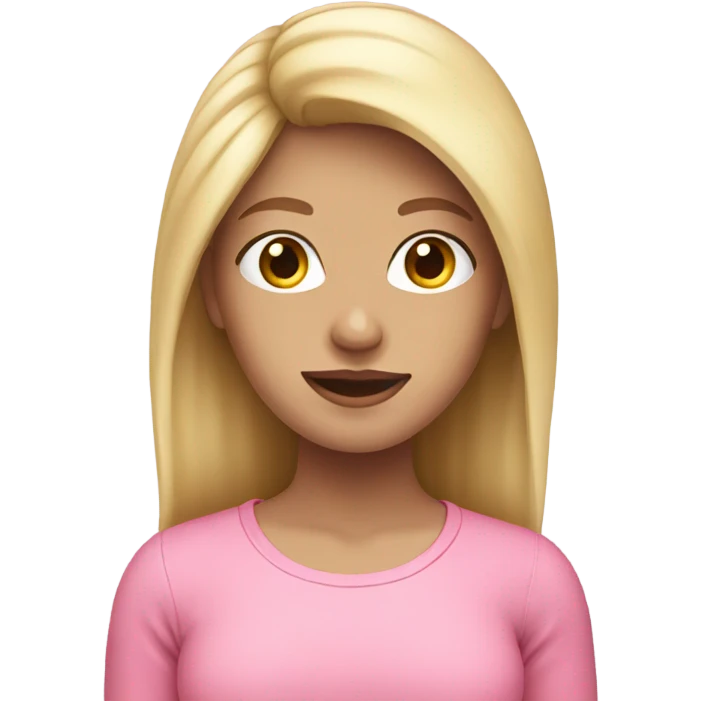 girl with blonde hair and pink top emoji
