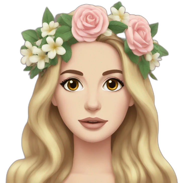 lana del rey with flower crown emoji