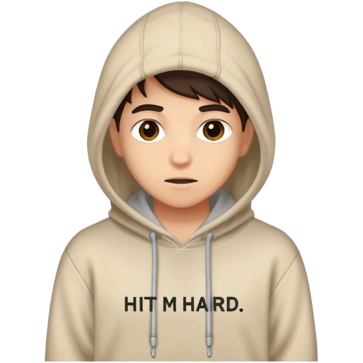 Hoodie hit me hard and soft write on it emoji