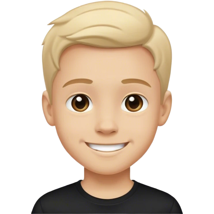 smiling boy in black shirt emoji