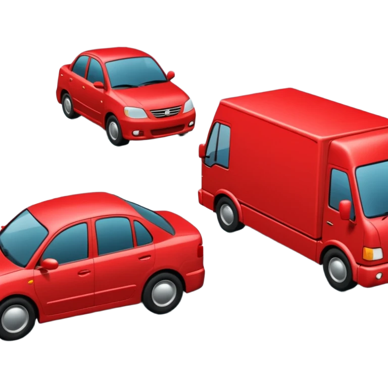 create a realistic emoji showing a logistic car in a trafic situation emoji