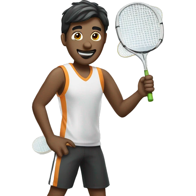 Guy playing badminton  emoji