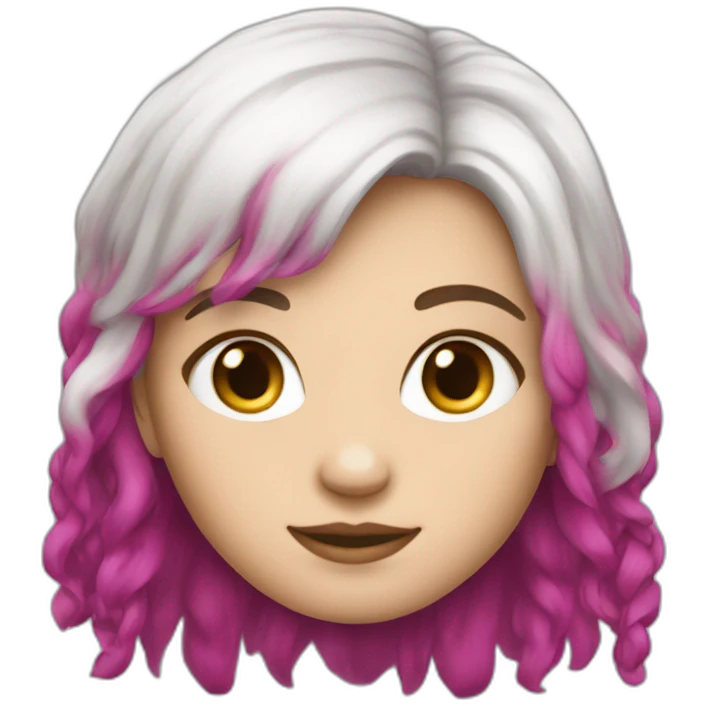 A magenta hair white girl with duchhunder emoji
