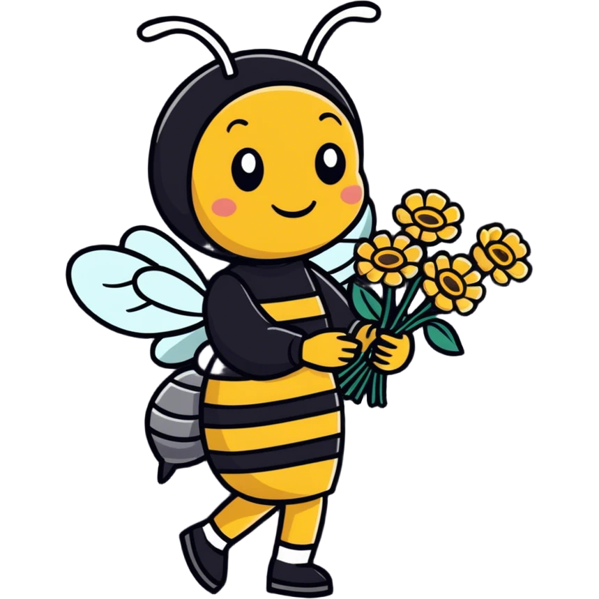 Female bee on a Mother’s Day walk emoji