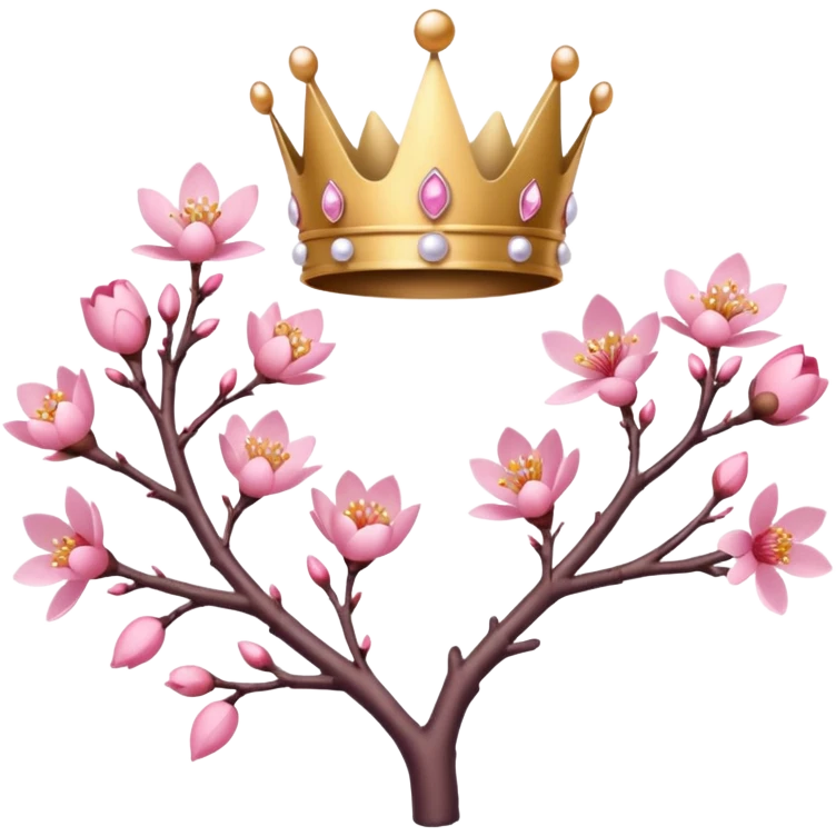 sakura branch with a crown emoji