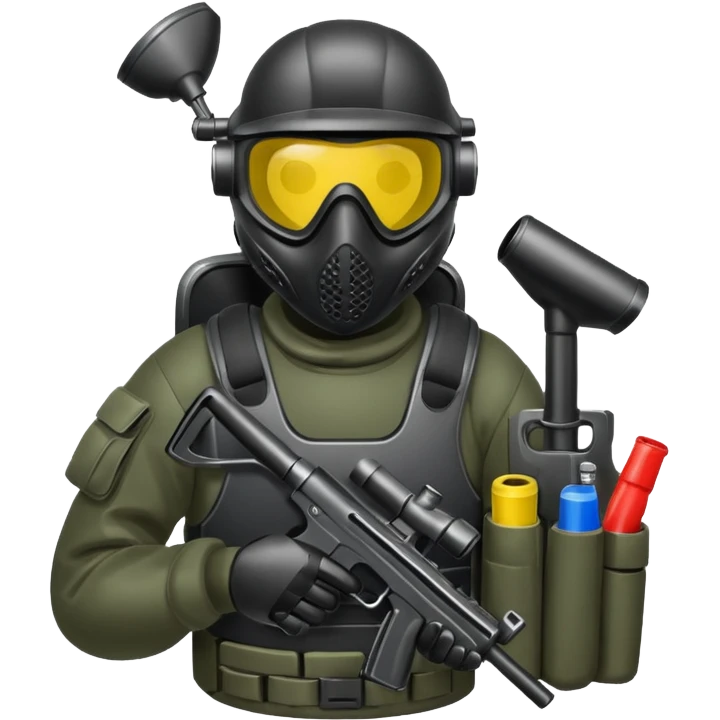 paintball gear mono colour emoji