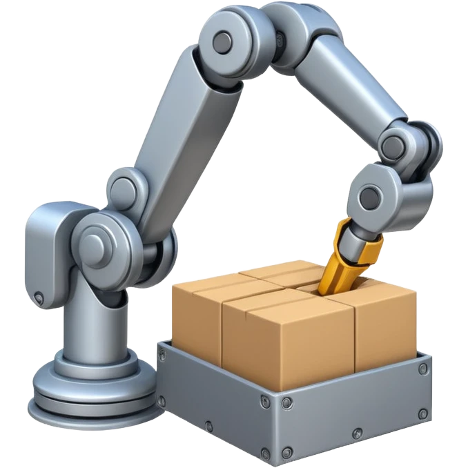 robot arm which is picking block in box emoji