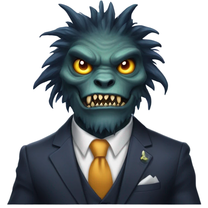 monster wearing a suit emoji