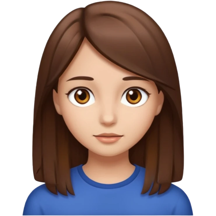 girl with straight brown hair and brown eyes emoji