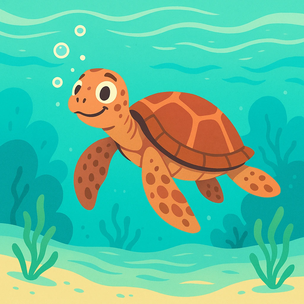 sea turtle in beautiful clear turquoise caribbean sea underwater emoji