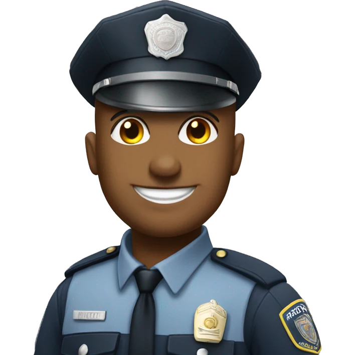 officer white bald police smiling  emoji