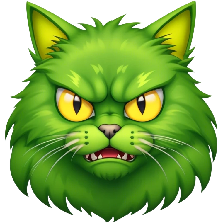 toxic green angry cat emoji