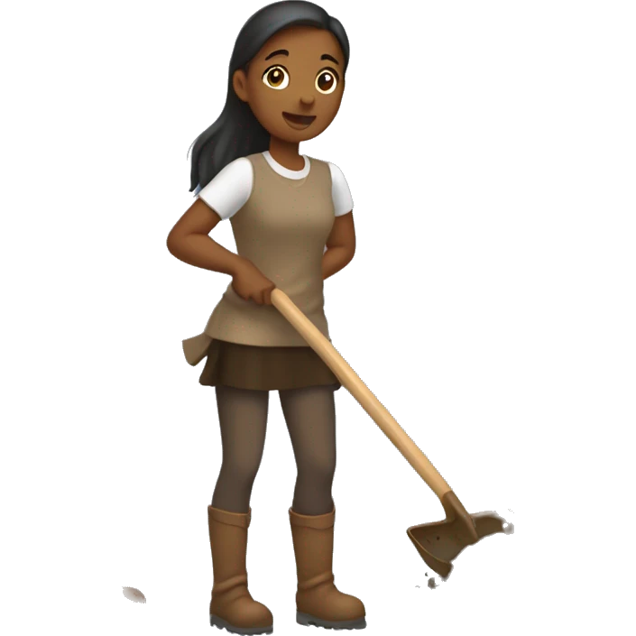 Girl shoveling horse poop emoji