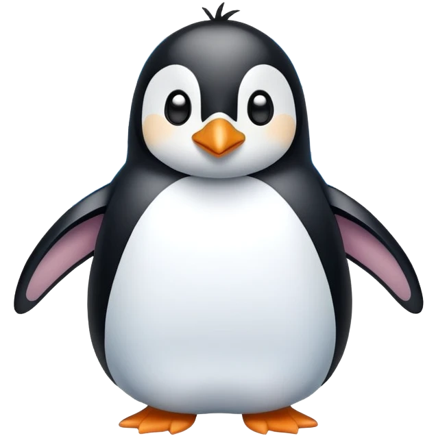 Pinguin with skies emoji