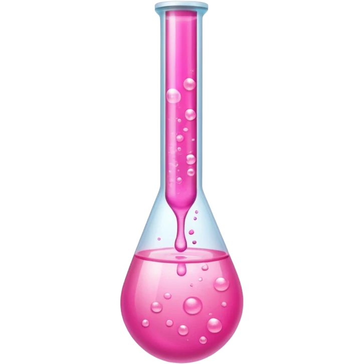 pink liquid in test tube simple bubbling emoji