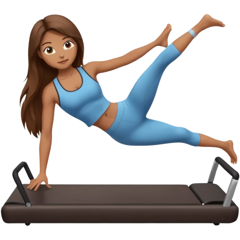 Pilates girl tan skin and brown long hair  emoji