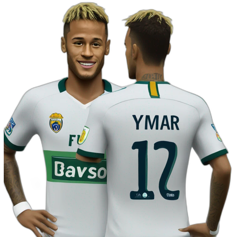 Neymar with Santos Futebol Clube jersey emoji